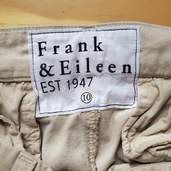 Frank & Eileen Wicklow Italian Chino Khaki Straight Leg Mid Rise Pants Size 10 - Picture 8 of 10